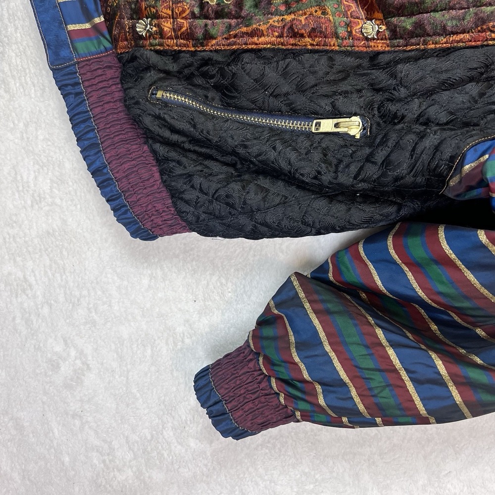 J Gallery Asian Inspired Dragon Coat Jacket Women's Size Medium Pockets Lined - Picture 4 of 12